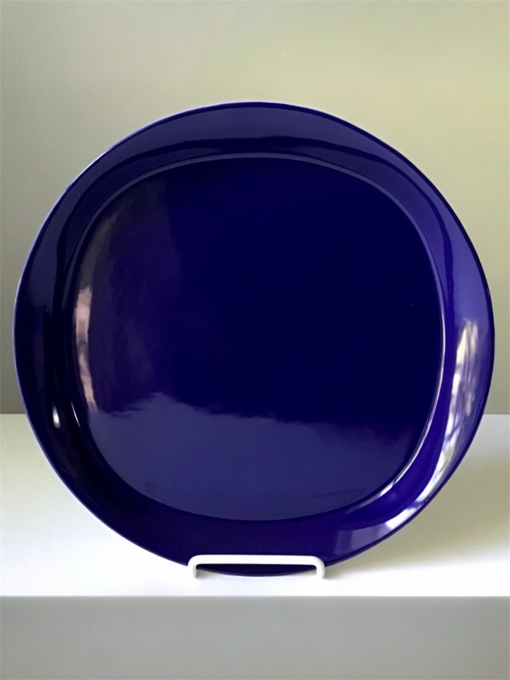 Rachael Ray Dinner Plate ROUND & SQUARE Dark Blue 11” Heavy Stoneware H019